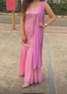 Designer Sequin Sharara Suit