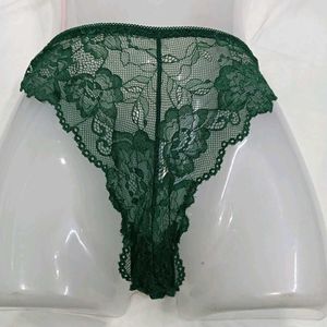 🪔 Elegant Green Lace Briefs