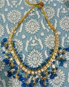 Stunning Blue & Gold Statement Necklace