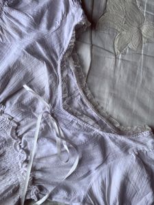 White Puff Sleeves Crinkle Cotton Peasant Top