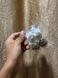 Oxidised Jhumka Earrings with Pearls