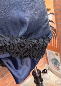 Chic Navy Sheer Neckline Dress
