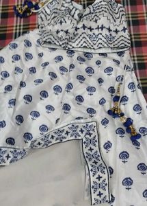 White Blue embroidered Lehenga Set