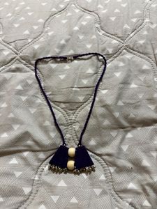 Boho Purple Pendant Necklace with Jhumkas