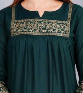 Embellished Teal Kurta Top
