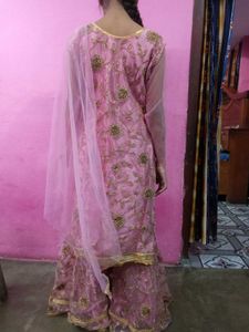 Stunning Pink Embroidered Kurta Set