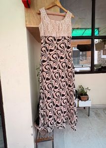 Stylish Maxi Dress with Lace Top
