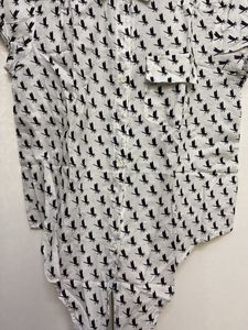 Chic Bird Print Button-Up Shirt