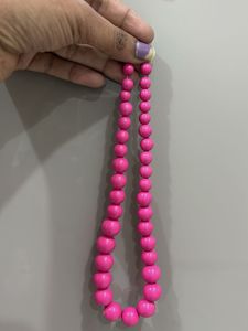 Pink Beaded Statement Necklace