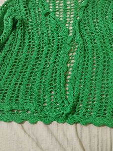 Green Crochet Cardigan