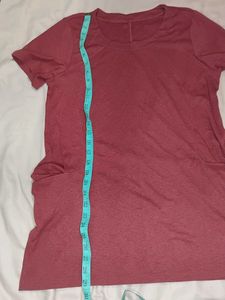 Casual Maroon T-Shirt Dress