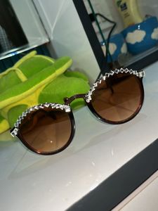 Sparkling Embellished Round Sunglasses