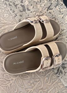 Stylish Beige Buckle Sandals