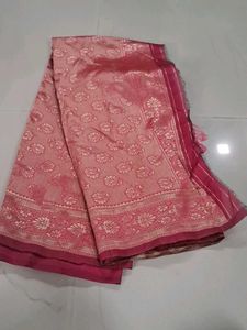 Elegant Pink Silk Saree