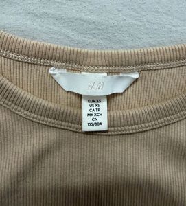 H&amp;M Beige Ribbed Tank Top