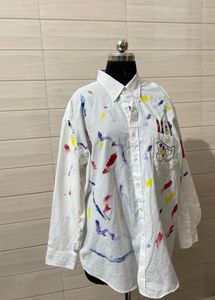 Artistic Splash Print Oversized Shirt