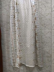 Elegant Embroidered long Anarkali Kurta with Pant