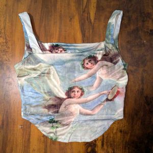 Angelic Renaissance Print Corset Top
