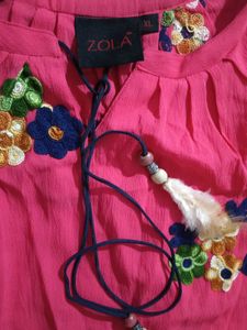 Floral Embroidered Tunic Top
