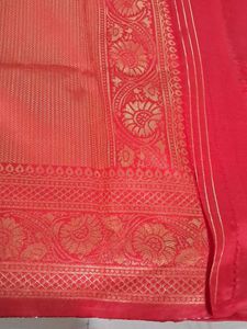 Beautiful Red Saree with Golden Border