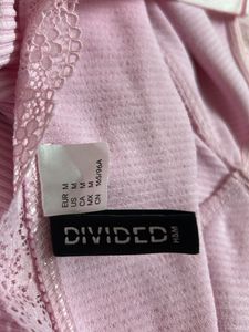 baby pink bodycon ribbed lace trim dress from h&amp;m