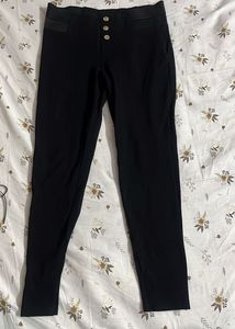 Black Jegging with Button Detail