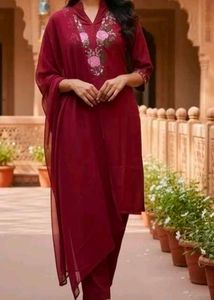 Elegant Lavender Kurta Set with Dupatta
