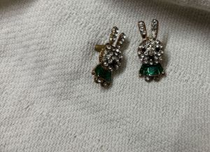 Cute Bunny Rhinestone Earrings