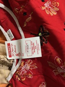 Red Floral Kurta Set (L)