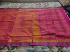 Beautiful Pink &amp; Gold Silk Saree