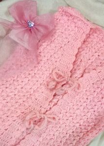 Pink crochet cardigan