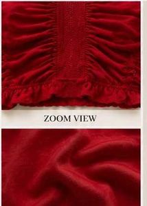 Red Ruched Long Sleeve Crop Top