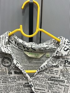 Newspaper Print Button-Up Shirt