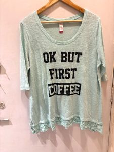 Cute Graphic Over Size Top