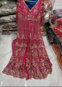 Stunning Pink Embroidered front cut Lehenga Choli