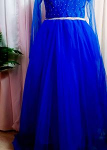 Royal Blue Tulle Formal Gown
