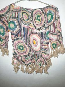 Bohemian Tassel Print Top