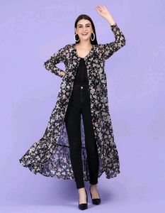Chic Floral Print Long Shrug for Women