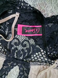 Lace Trim Satin Bralette