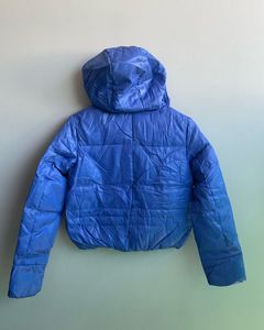 Cool INSTAGRAMABLE Blue Fashion Crop Puffer Jacket
