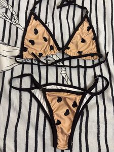 Cute Heart Print Bikini Set