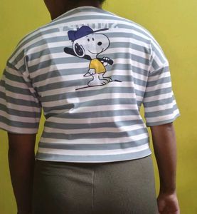 Cute Snoopy Striped T-Shirt