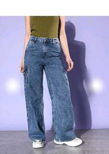 Stylish Blue Denim Cargo Pants