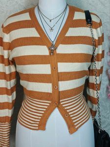 Retro Striped Cardigan