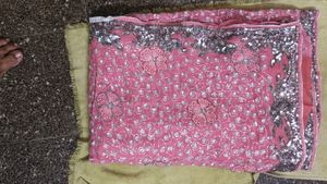 Party wear pink saree