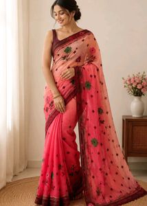 Beautifu new work  Saree