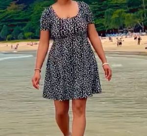 Black &amp; White Floral Mini Dress