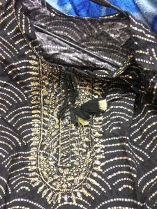 Black And Golden Short Kurti