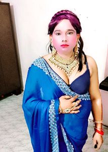 Vibrant Blue Embellished Saree