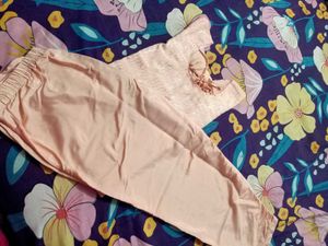 Peach Sequin suit set without dupatta